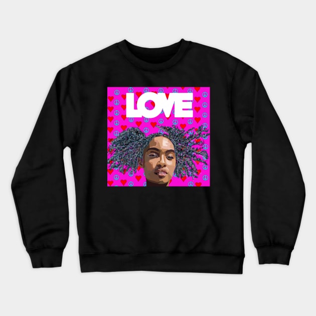 Love and Peace Crewneck Sweatshirt by Lynndarakos